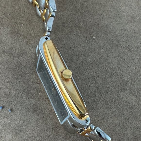 NEIMAN MARCUS Silver & Gold-Tone 8 Inch Art Deco Styled Tank Watch - Picture 7 of 9